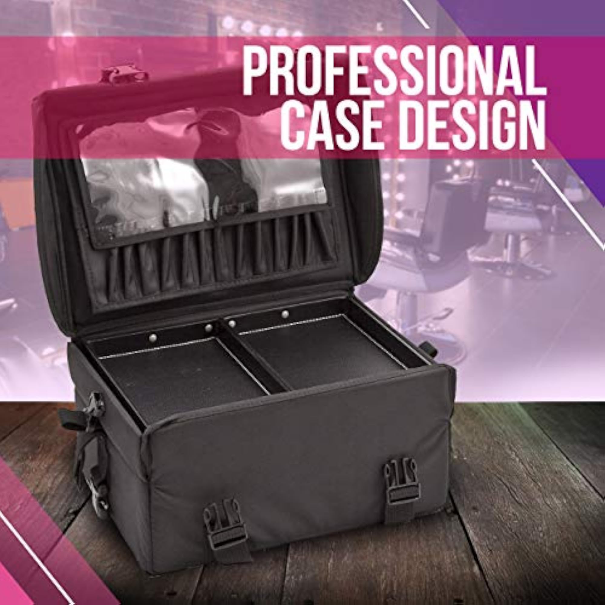 Soft Sided Professional Nylon Cosmetic Organizer with Padded Trays